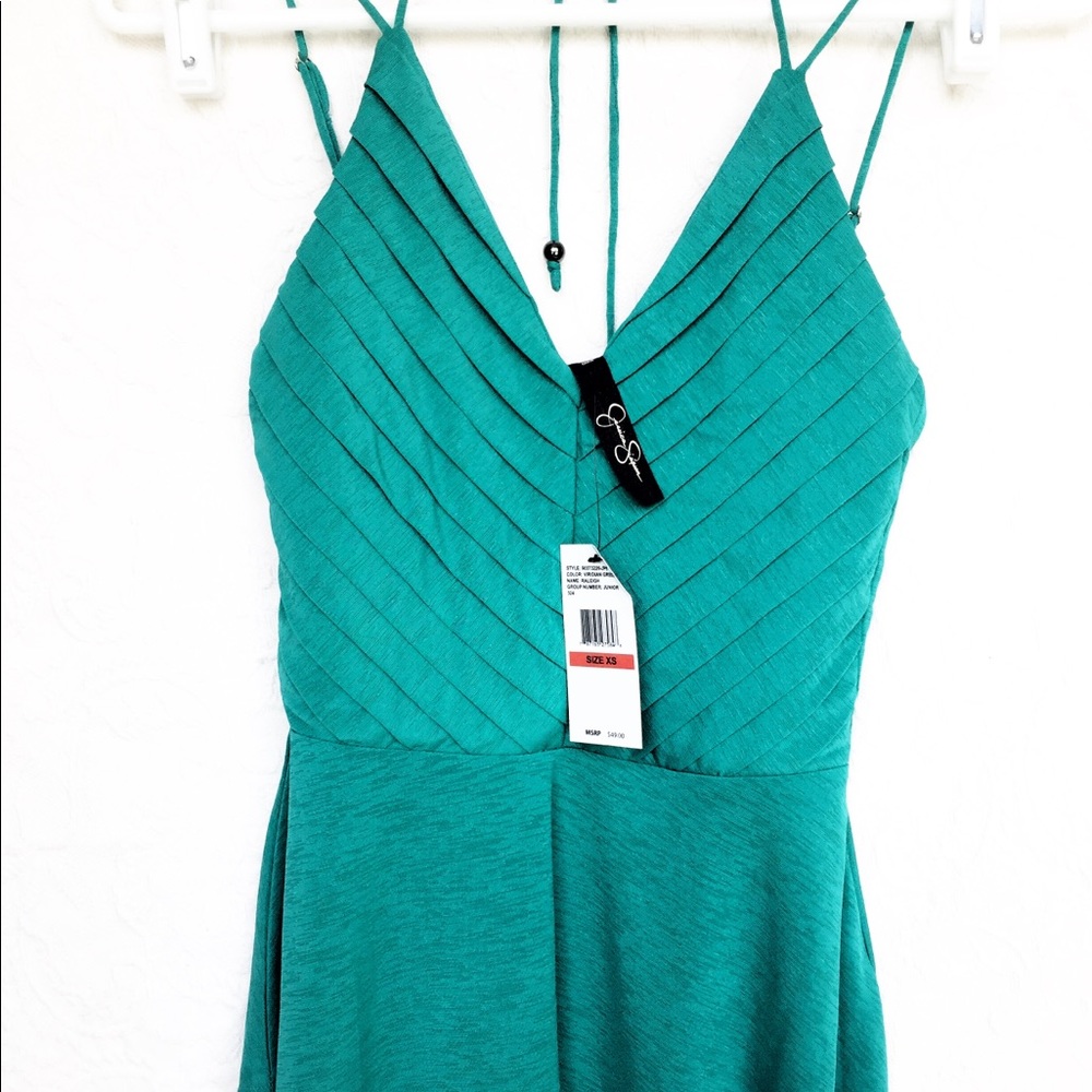 Teal Jessica Simpson spaghetti strap peplum top